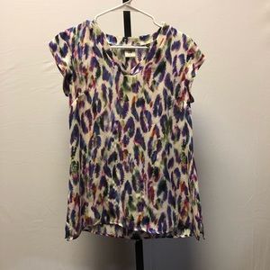 CaBi Multicolored Leopard Print Blouse